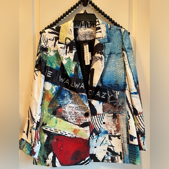 Jean-Michel Basquiat Jackets & Blazers - Alice + Olivia Graffiti X Basquiat CONFIDENTIAL Blazer NWT 8-10 Medium HOST PICK